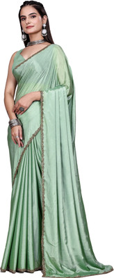 M MAANVIT Self Design Kanjivaram Jimmy choo, Chiffon Saree(Light Green)