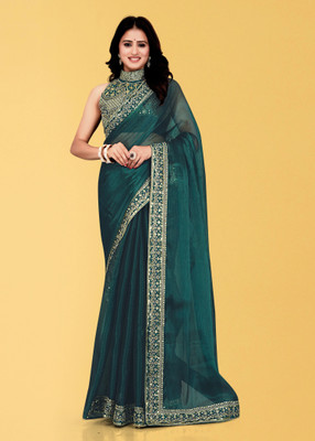 AVIRAT DESIGNER STUDIO Embroidered Kanjivaram Georgette Saree(Green)