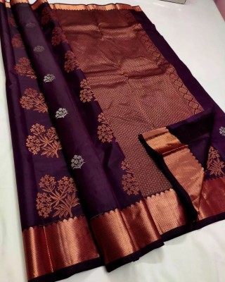 Divastri Woven Banarasi Pure Silk, Art Silk Saree(Purple)