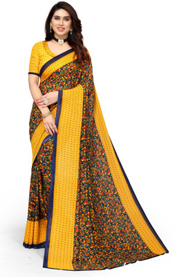 Priyashi Printed, Digital Print Bollywood Georgette Saree(Yellow)