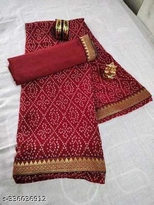 MAA TEXTILES Printed Bollywood Georgette Saree(Maroon)