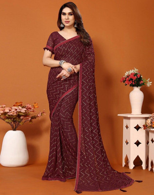 Falessa Embellished Bollywood Georgette Saree(Maroon)