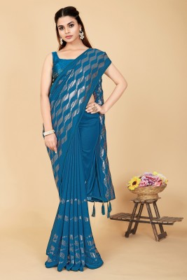 A&Z Embellished, Self Design Bollywood Art Silk Saree(Dark Blue)