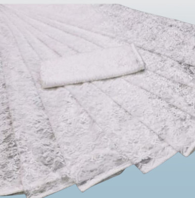 Nexafashion Solid/Plain Bollywood Net Saree(White)