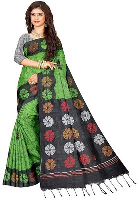 Dixon Printed, Self Design, Solid/Plain, Woven Sambalpuri Pure Cotton Saree(Grey)