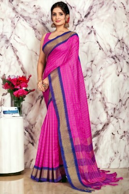 Raghav Silk Studio Woven Handloom Cotton Silk Saree(Pink)