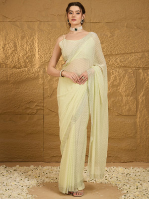 Sareemall Embellished Bollywood Chiffon Saree(Light Green)
