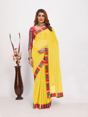 Sareez House Self Design Bollywood Georgette Saree(Yellow)