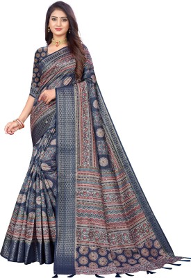 JR TRENDS Digital Print Bollywood Cotton Silk Saree(Multicolor)