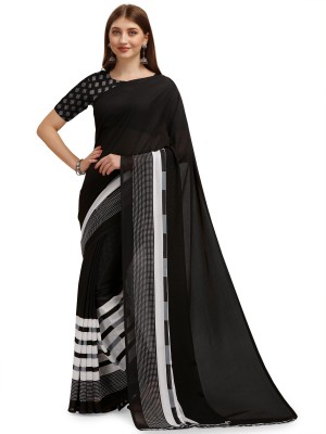 Leelavati Printed Bollywood Georgette Saree(Black)