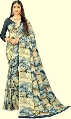 Vimalnath Synthetics Printed Daily Wear Georgette Saree(Dark Blue)