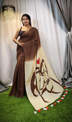 Pushpa Fashion Self Design Handloom Cotton Blend Saree(Maroon)