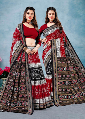 ETHNIC ODISHA HANDLOOM Digital Print Sambalpuri Pure Cotton Saree(Multicolor)