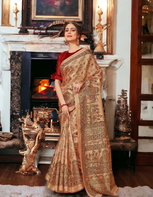 Stylum Printed Daily Wear Art Silk Saree(Orange)