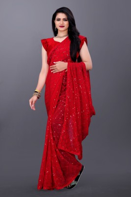 DDRS Fashion Embroidered Bollywood Georgette Saree(Red)