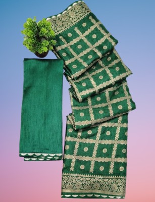 Lalit Woven Chanderi Organza Saree(Green)