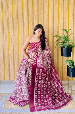 wonaari Printed Daily Wear Silk Blend Saree(Multicolor)