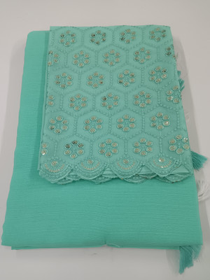 shivdhara Color Block Kota Doria Cotton Silk Saree(Blue)