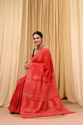 CRAFTWELL Self Design Handloom Pure Cotton Saree(Multicolor)