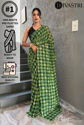 Divastri Printed Bollywood Georgette Saree(Green)