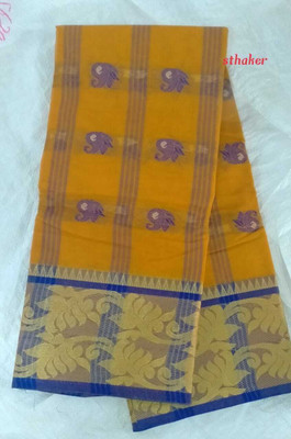 Parbati fashion Printed, Checkered Tant Pure Cotton Saree(Pink)