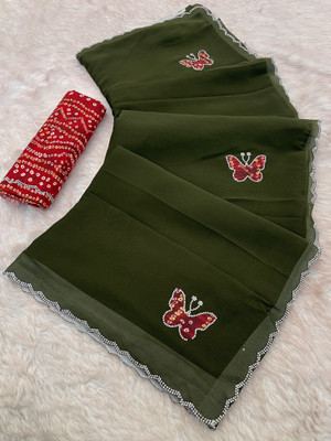 Zariziba Embroidered Bollywood Georgette Saree(Light Green)