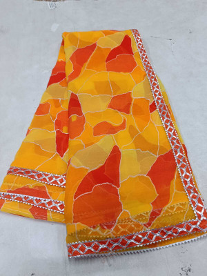 Metro Textiles Printed Bollywood Georgette Saree(Multicolor)