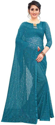 Saadhvi Digital Print Daily Wear Georgette Saree(Blue)