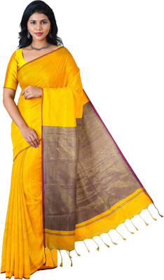 PAL BASTRALAYA Color Block Handloom Cotton Silk Saree(Multicolor)