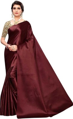 Chandrika Self Design, Solid/Plain Chanderi Cotton Silk Saree(Maroon)