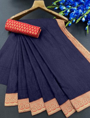 DIVYASHAKTI FASHION Woven Bollywood Lycra Blend Saree(Dark Blue)