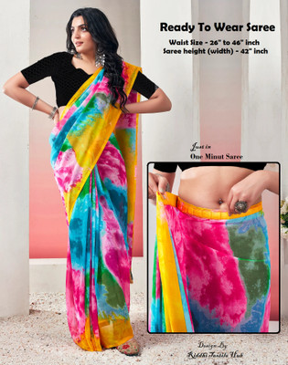 Riddhi textile Hub Self Design Bollywood Georgette Saree(Multicolor)