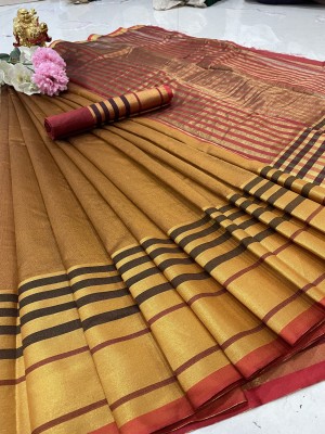 HITESH ENTERPRISE Self Design Daily Wear Cotton Silk Saree(Mustard)