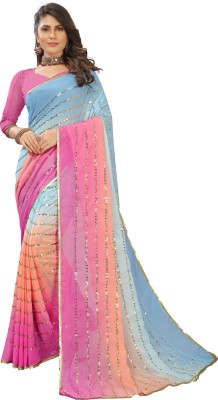 Mahalaxmi Fashion Embellished Bollywood Georgette Saree(Multicolor)