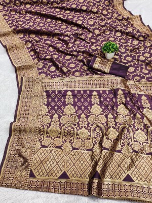 Sarvada Woven Kanjivaram Silk Blend Saree(Magenta)