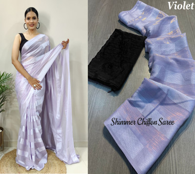 Riddhi textile Hub Woven Tant Chiffon Saree(Purple)