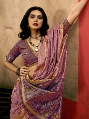 Sareemall Woven Chinnalapattu Tussar Silk Saree(Purple)