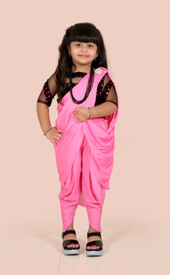 SHREE FASHIONFAB Solid/Plain Bollywood Lycra Blend Saree(Pink)