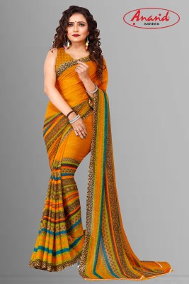 Anand Sarees Paisley, Printed Daily Wear Georgette Saree(Yellow)