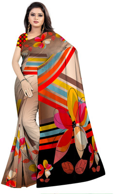 SCFO Digital Print Daily Wear Polyester Saree(Multicolor)