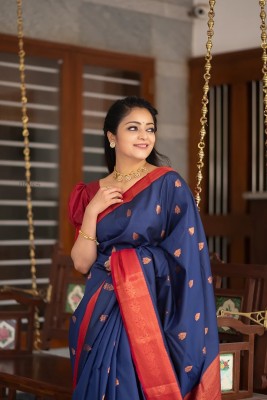 sweny Woven Kanjivaram Art Silk, Pure Silk Saree(Blue)