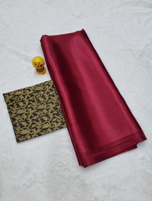 Arpita Fashion Solid/Plain, Printed Bollywood Satin Saree(Maroon)