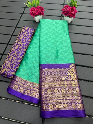 Julee Printed Banarasi Pure Silk Saree(Purple)