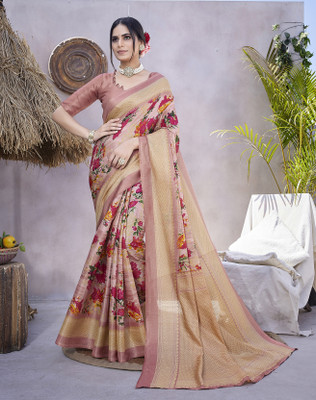 Divastri Printed Bollywood Art Silk Saree(Pink)