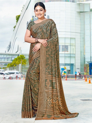 Panchvati NX Printed Bollywood Crepe Saree(Light Green)