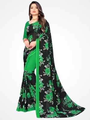 Suali Printed Daily Wear Georgette Saree(Green)