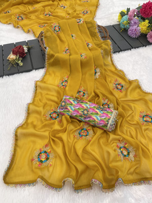 Yashvisaree Embroidered Bollywood Georgette Saree(Green)