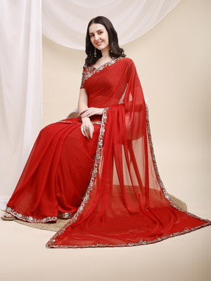 Aika Embroidered Bollywood Silk Blend Saree(Maroon)