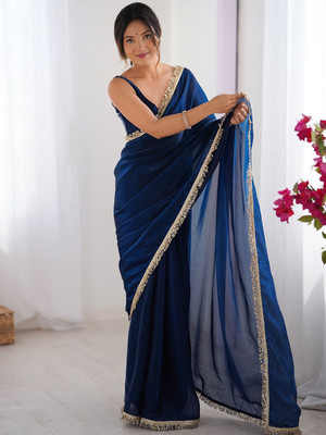 Tasrika Self Design Bollywood Jimmy choo Saree(Blue)