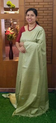 Mollika Woven Bhagalpuri Cotton Silk Saree(Light Green)